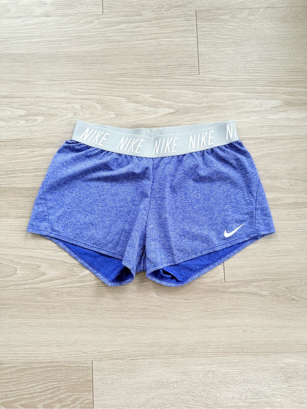 Nike Women's Athletic Shorts in Heather Purple with Gray Waistband